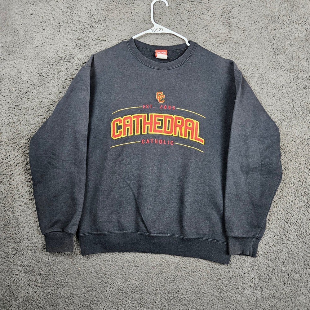 Dons Red Label Sweatshirt‎ Cathedral Catholic Est 2005 Black Mens Size M